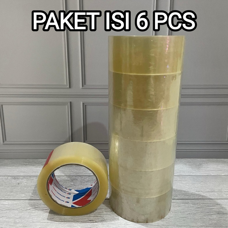 

( PAKET ISI 6 PCS ) LAKBAN BENING KUALITAS BAGUS SUPER ERAT 48 x 90 YARD FULL BAGUS TEBAL BERKUALITAS