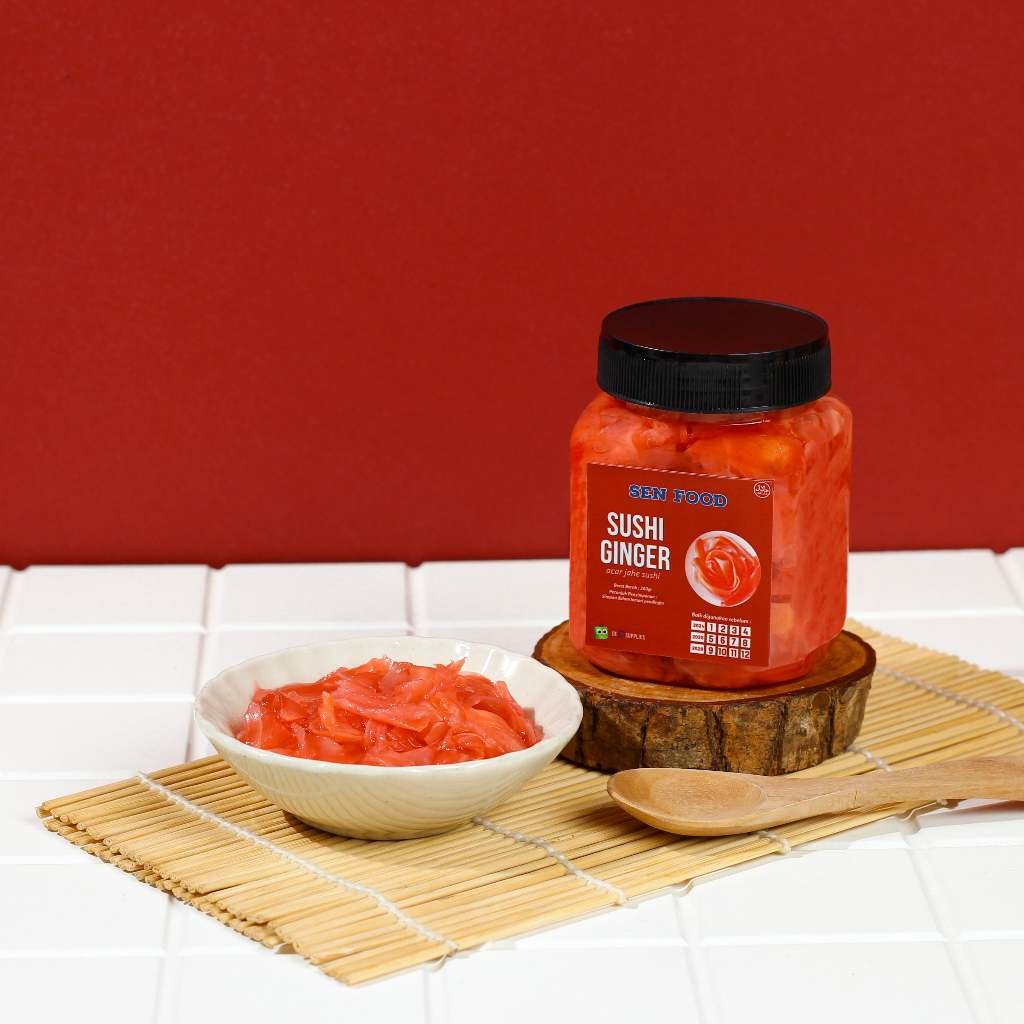 

Umbara.shop Sushi Ginger Pink 200gr SenFood - Acar Jahe Sushi Gari Red Pickled