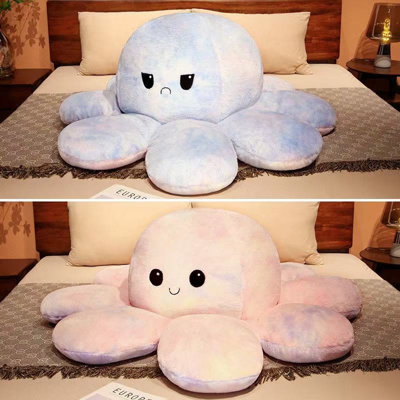 Latest Flip Color Octopus Doll Kawaii Stuffed Plush Toy Handmade Doll Cartoon Anime Cute Children's 