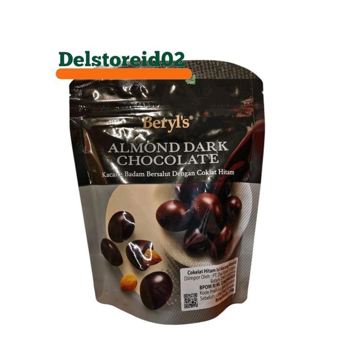 

Beryl's almond dark chocolate (cokelat hitam isi kacang almond) 250gram