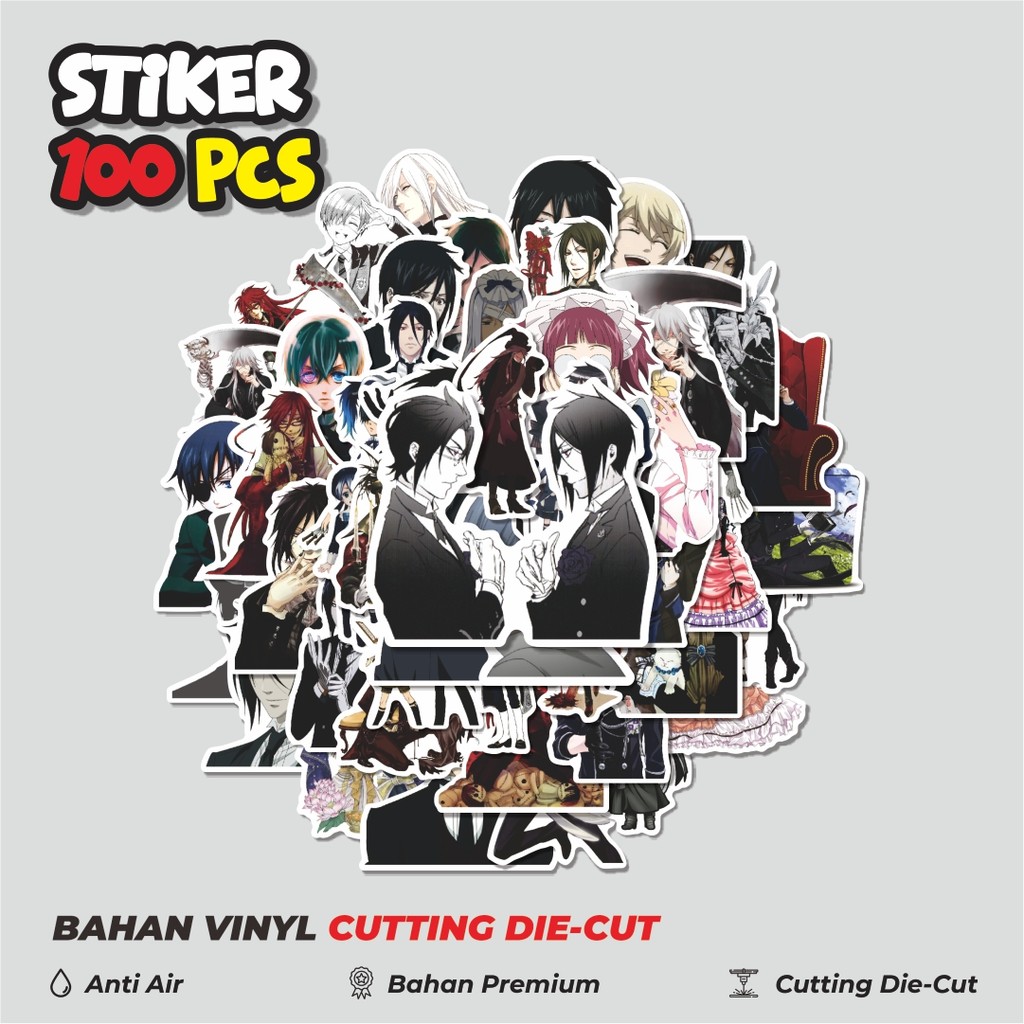 

Terbaru! 50 pcs Stiker Anime Black Butler Char Mix 2 Dekorasi Lucu Kreatif untuk Notebook, Skateboard, HP