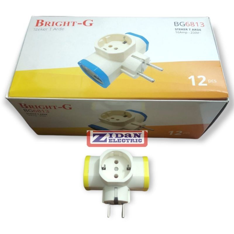 Steker T Arde 3 Lubang Bright-G / Colokan T arde 3 Cabang Saklar  Bright G