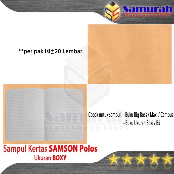 

Sampul Kertas Buku Tulis Boxy Samson Polos / Fancy Big Boss Campuss - polos