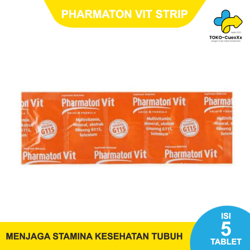 PHARMATON VIT 1 STRIP ISI 5 KAPSUL GINSENG G115 SELENIUM MULTI VITAMIN MINERAL SUPLEMEN STAMINA