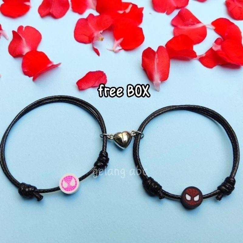 miles and gwen bracelet gelang couple magnet miles dan gwen tali hitam