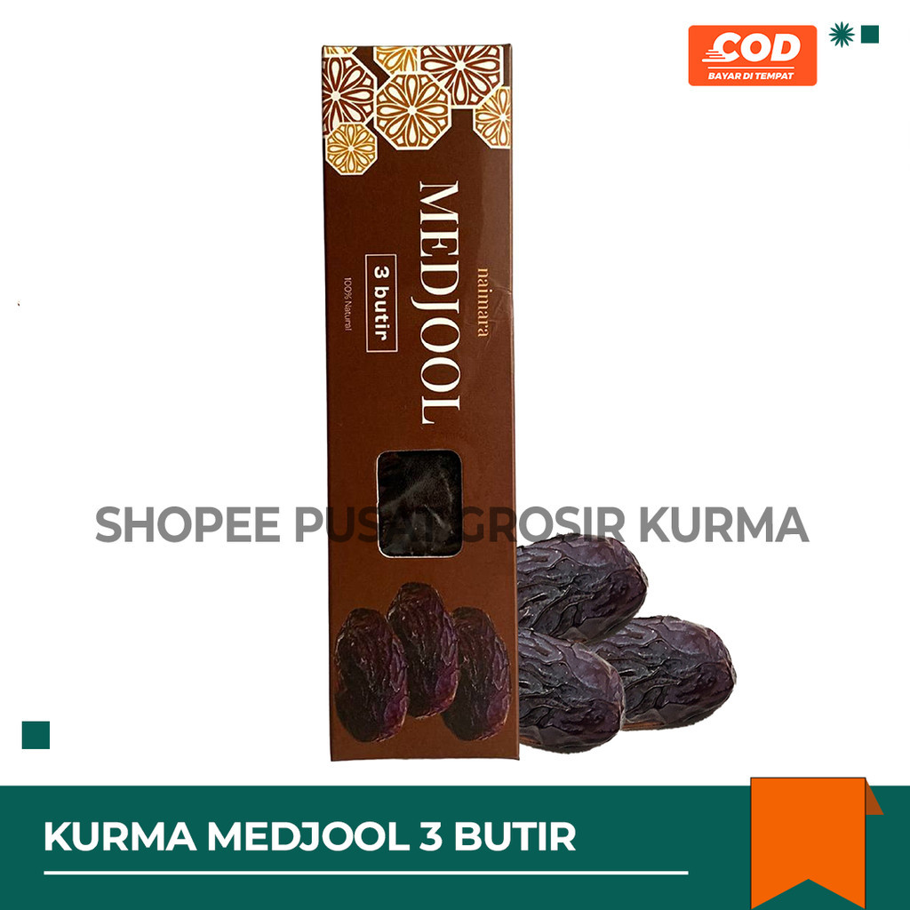 

KURMA MEDJOOL PREMIUM KEMASAN 3 BUTIR OLEH OLEH HAJI UMROH