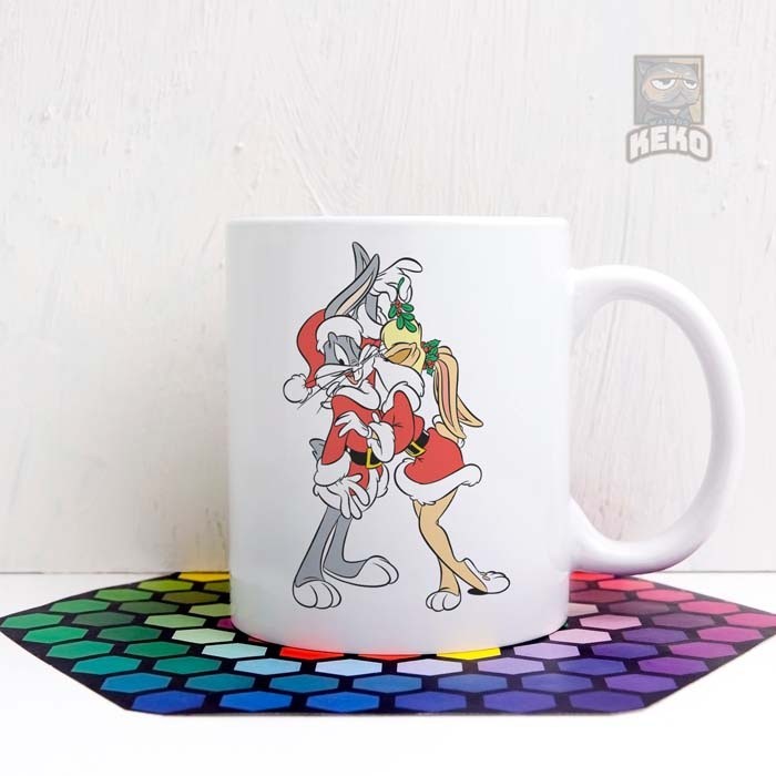 Mug Keramik BUGS BUNNY and Lola Mistletoe Kiss Keko