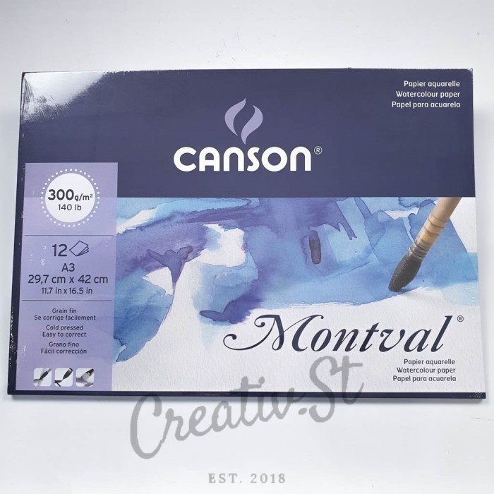 

Canson Montval A3 Watercolor Paper 12 Sheet 300 Gsm - 300 GSM A3