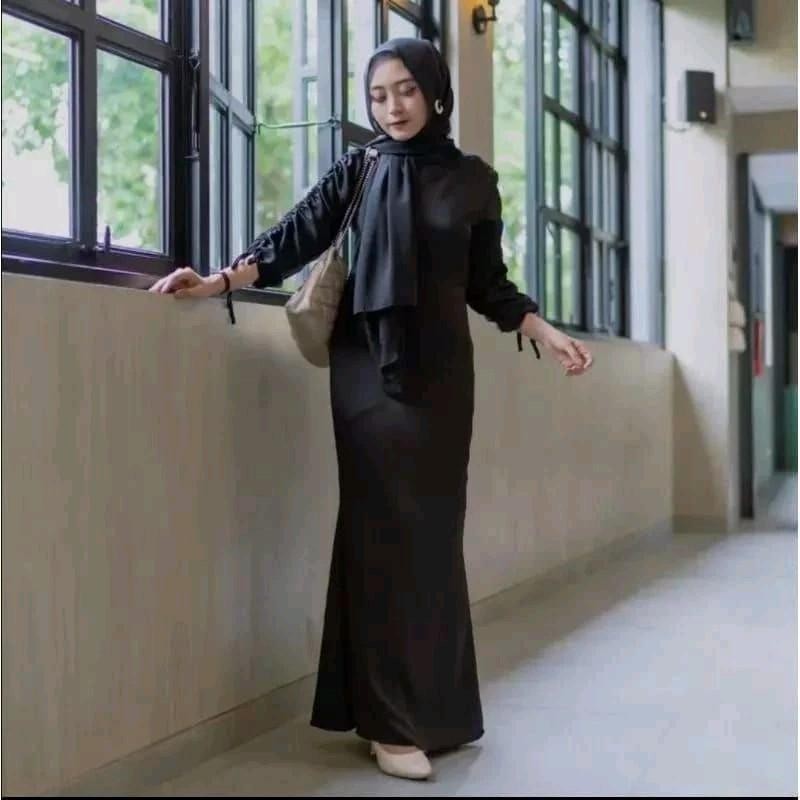 GAMIS SATIN SILK - DRESS BRIDESMAID SATIN - DRESS LENGAN SERUT DRESS KONDANGAN