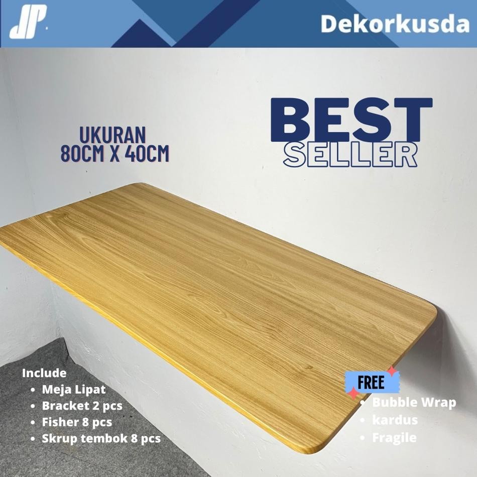 TF68R MEJA LIPAT DINDING 100X40 100X30 80X40 80X30 60X40 60X30 SATU SET / MEJA KOMPUTER / MEJA BELAJ
