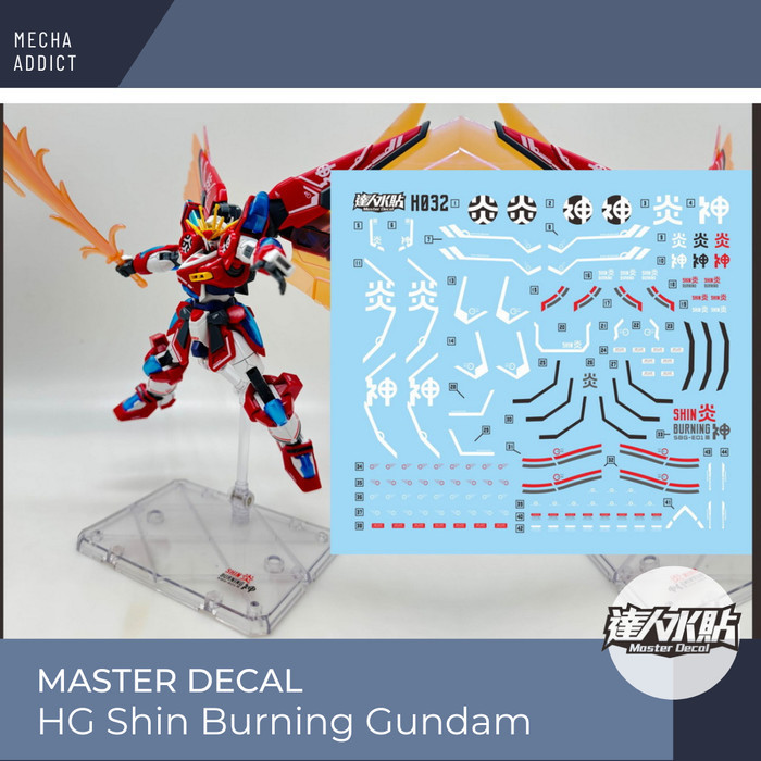 Water Slide Decal HG Shin Burning Gundam by Master Decal