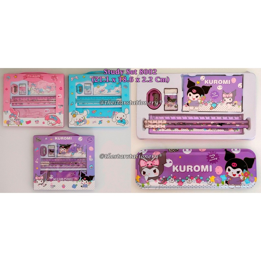 

(1 Set) Study Set Sanrio 8002 / Study Set Anak 8002 / Paket Alat Tulit Set 6in1 / Set Alat Tulis Anak (1 Set)