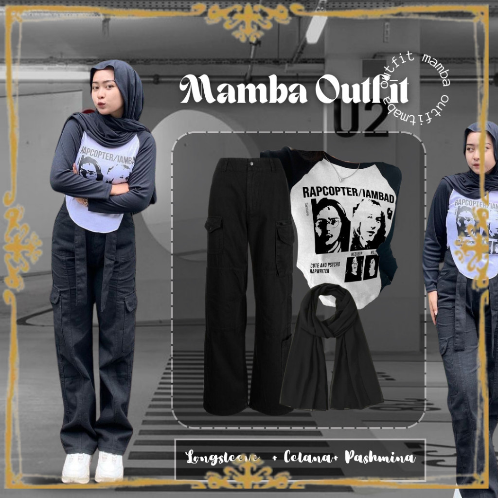 Outfit cewek mamba| Mamba outfit set|Outfit set korean style|Oneset wanita kekinian|Outfit set kekin