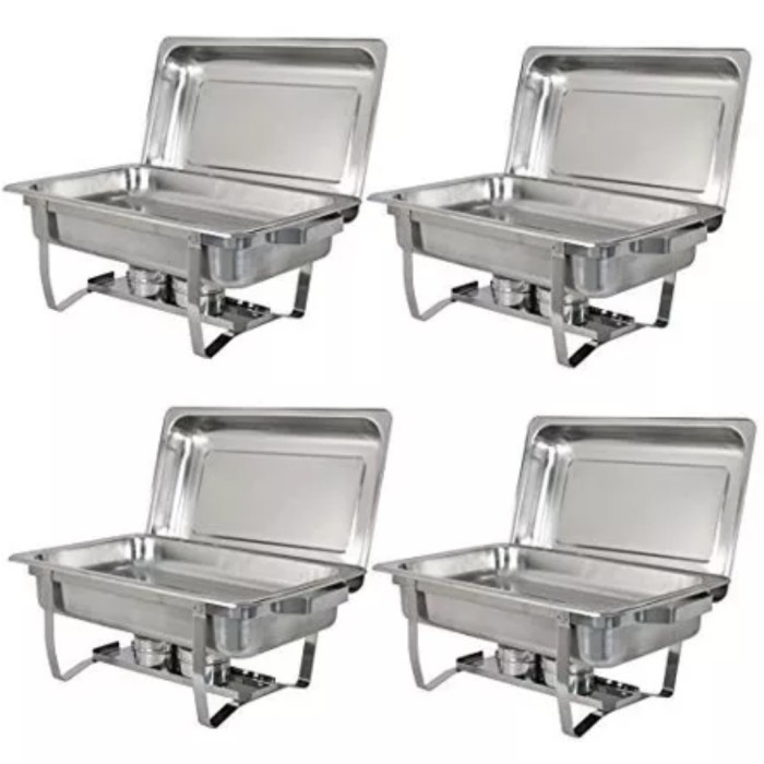 Pemanas Segi Prasmanan Jumbo Paket Hemat 4Set / Square Chafing Dish - Standart