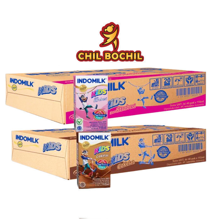 

SUSU INDOMILK KIDS KOTAK 115ML - INDOMILK KOTAK COKLAT STROBERI 115ML UHT 115ML - 1 DUS ISI 40 PCS