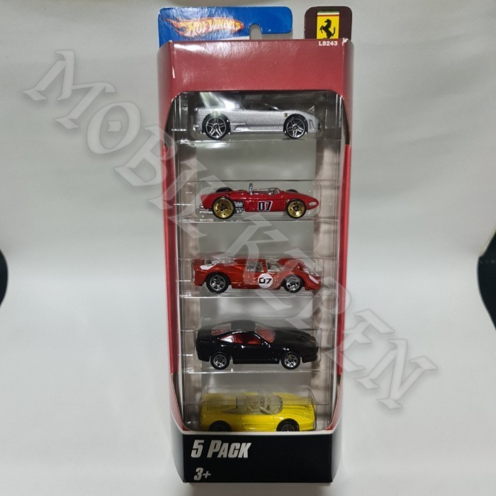 EL99 Hot Wheels 2007 Ferrari 5 Pack Ferrari P4 Red Ferrari 156 Red F355