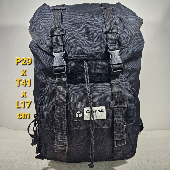 Yak Pak Seambite brooklyn New york original back pack tas ransel serut black unisex