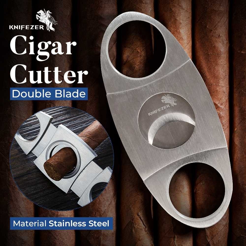 KNIFEZER Pemotong Rokok Cerutu Cigar Cutter Double Blade