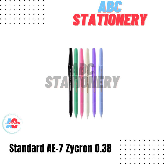 

Standard AE-7 Zycron 0.38 (isi 12 pulpen) - Hitam, pack