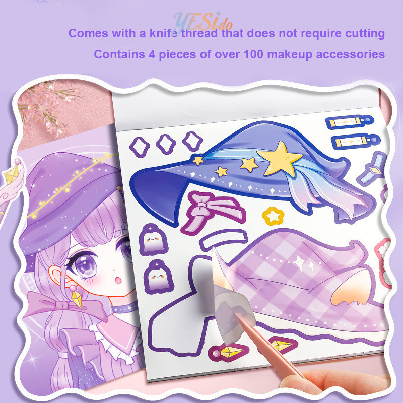 

COD✨Buku Stiker Stiker Putri Berdandan Buku Puzzle Mainan Anak Stiker Gaya Lucu-YES