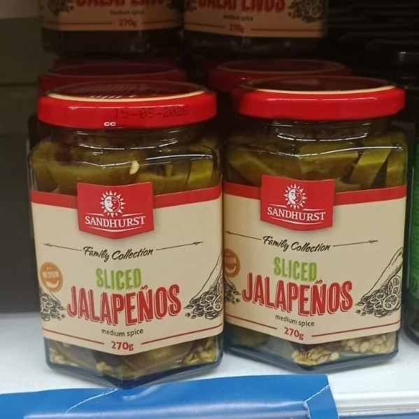 

Sandhurst sliced jalapeno jalapenos pickled acar cabe 270gr
