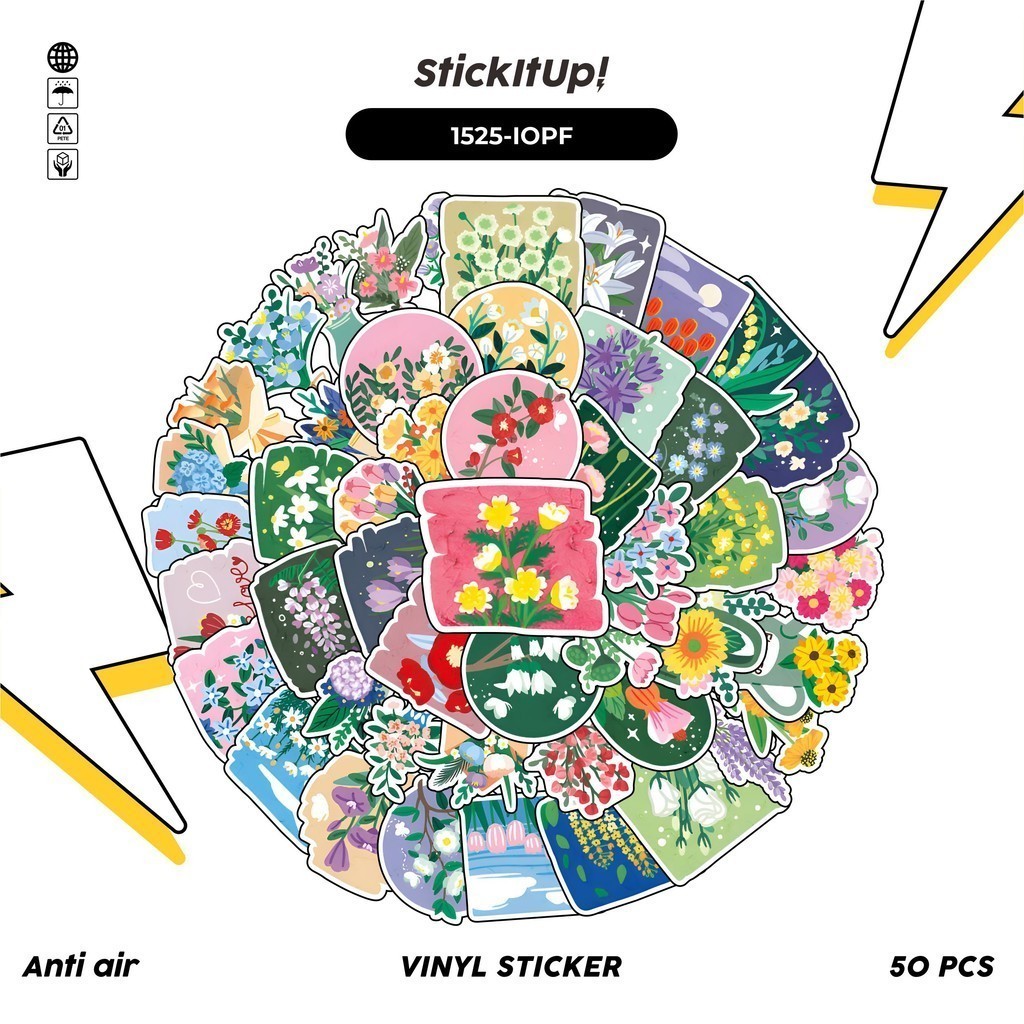 

COD✨ 100 Pcs Stiker Ins Style Oil Painting Flower Lucu Anti Air Untuk Dekorasi Notebook Sepeda Skateboard Handphone DIY