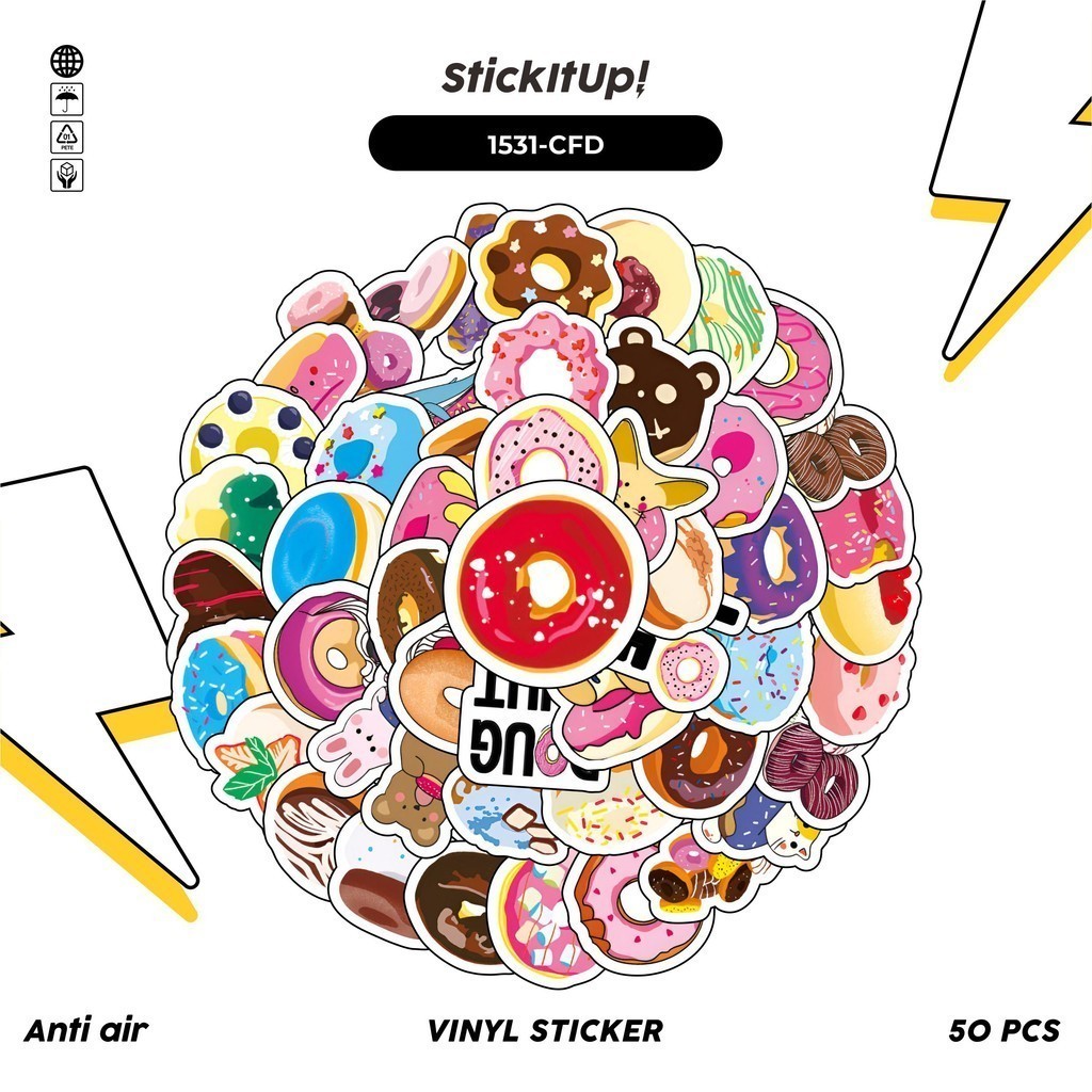 

COD✨ 100 Pcs Stiker Creative Funny Doughnut Lucu Anti Air Untuk Dekorasi Notebook Sepeda Skateboard Handphone DIY