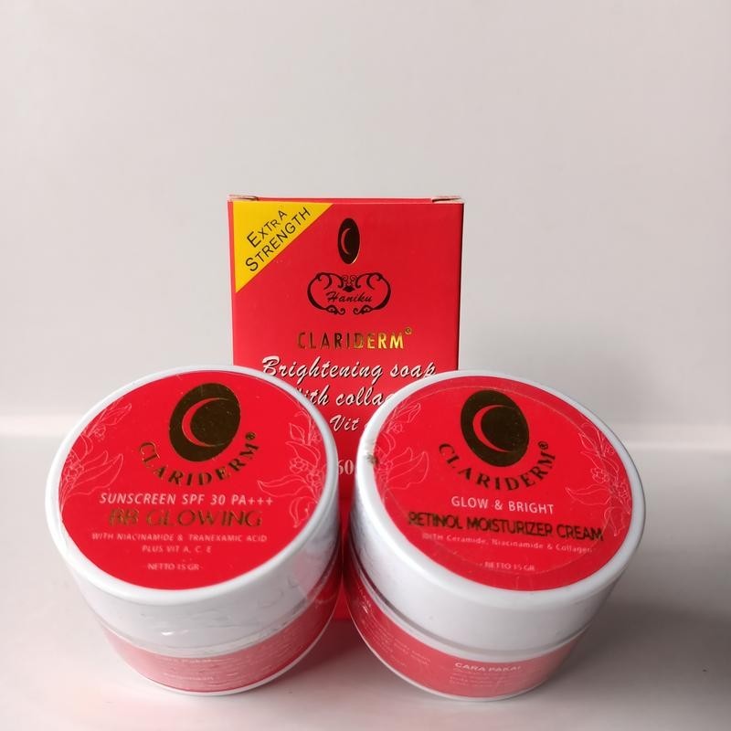 Paket Clariderm 3In1 Sabun Batang - Moisturizer - Sunscreen Spf 30++