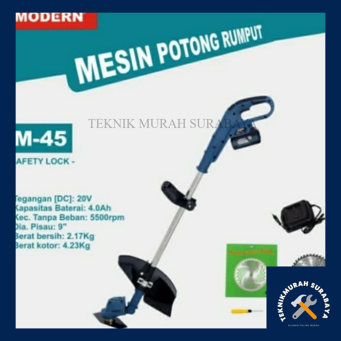 Modern M-45 Mesin potong rumput Cordless 20 Volt Lawn mower M45/M 45