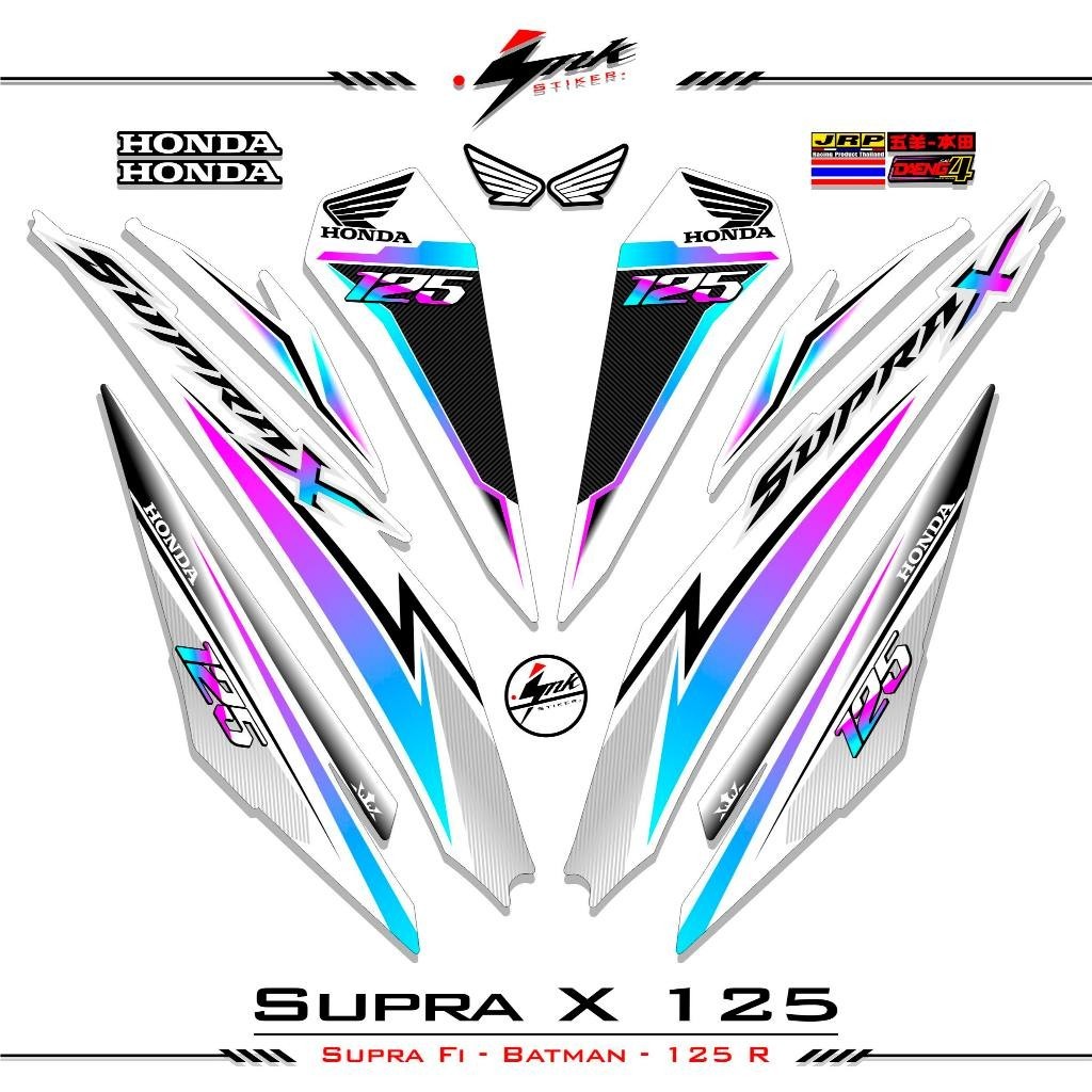 Striping Variasi Supra X 125 Fi 2018 Dasar Putih Stiker Supra X Batman List Variasi