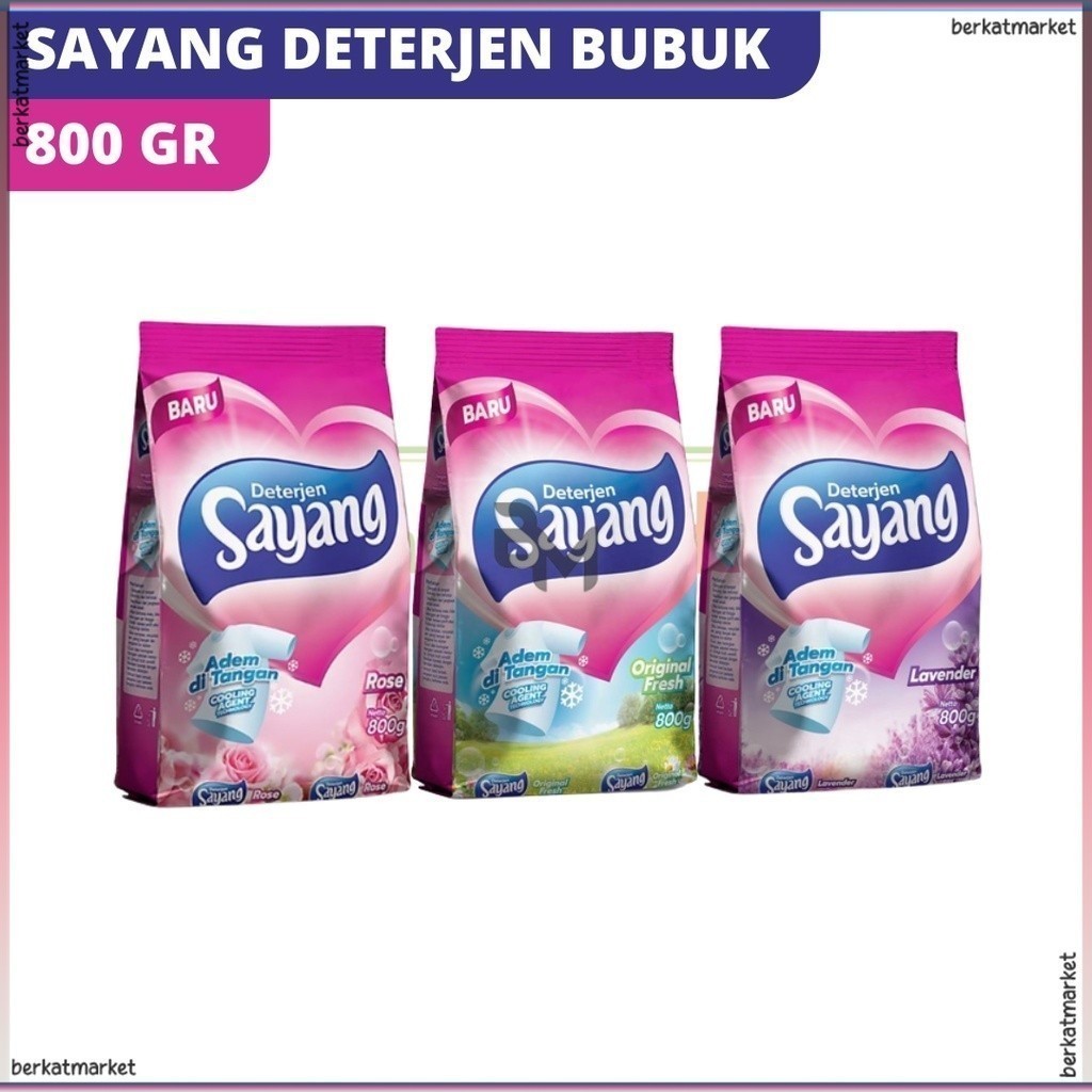 Deterjen Detergent Sayang Sabun Cuci Pewangi Pemutih Laundry Baju Pakaian Bubuk Cair Liquid Hijab Ro