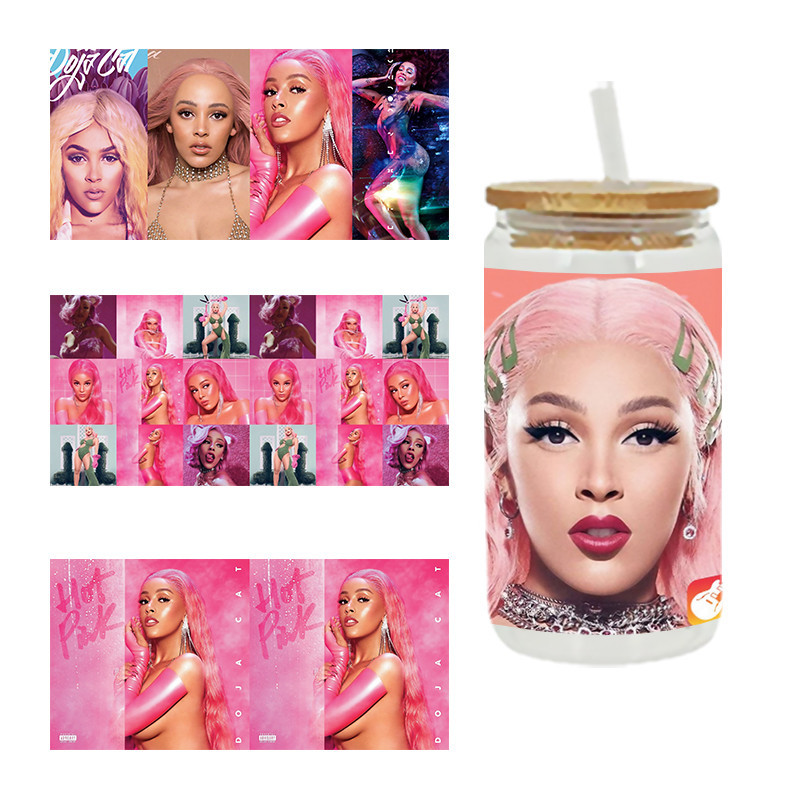 

3D UV DTF Transfers Stickers, Cup Wraps, Printed for DIY Glass, Ceramic Metal Leather, Girl Star, 16oz D9179