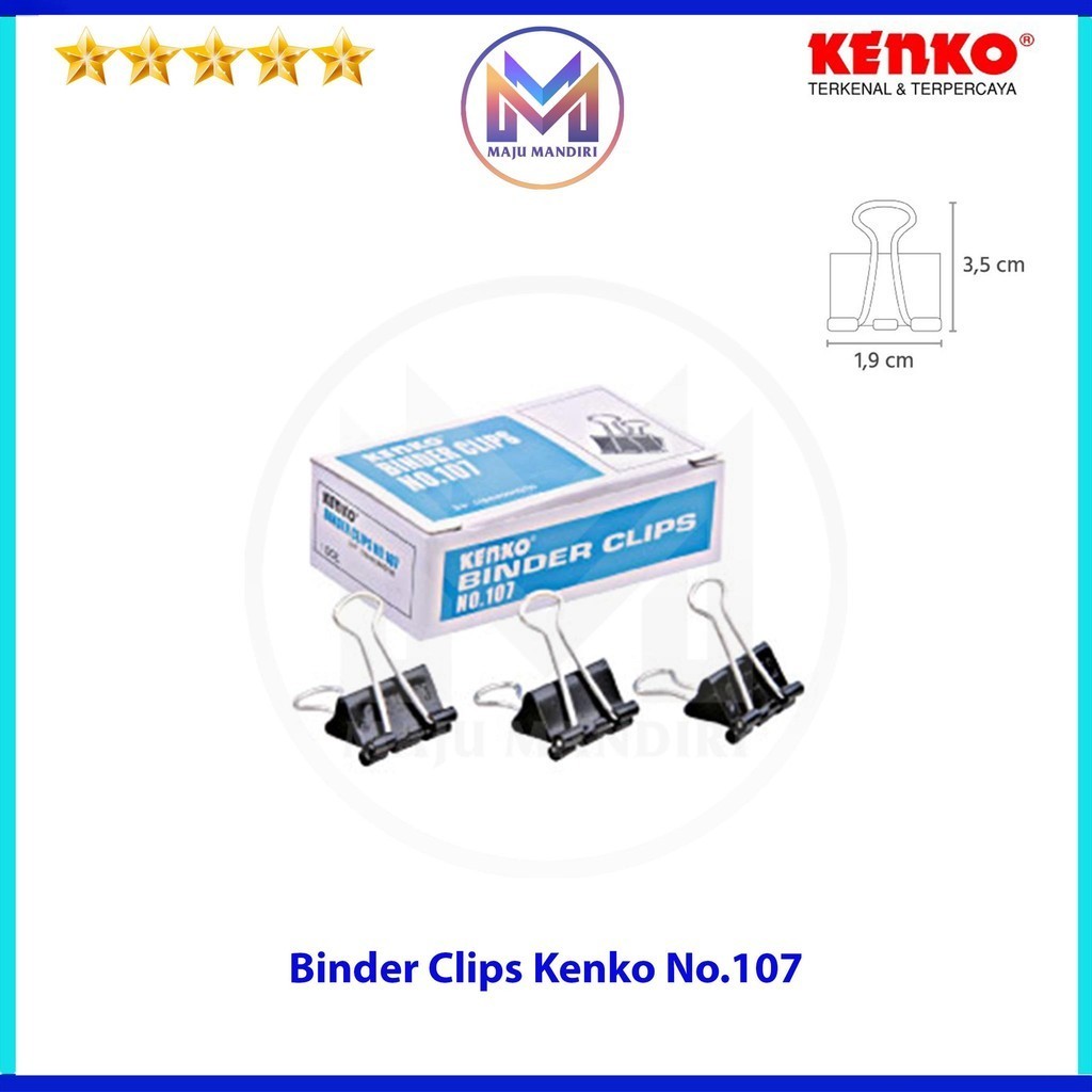 

Binder Clips Kenko No. 107 / Penjepit Kertas Hitam / Klip Kertas