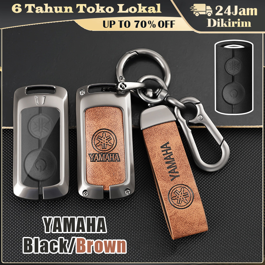 Cover Sarung Remote Keyless Gantungan Kunci Yamaha Kulit Asli / Cover Sarung Kunci Remote Kulit Mate