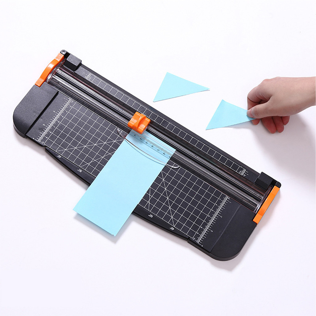 

Portable A4 Paper Cutter 12.2 Inch Cut Length Desktop Paper Trimmer with Security Cutter Head Side Ruler for Craft Paper Photos