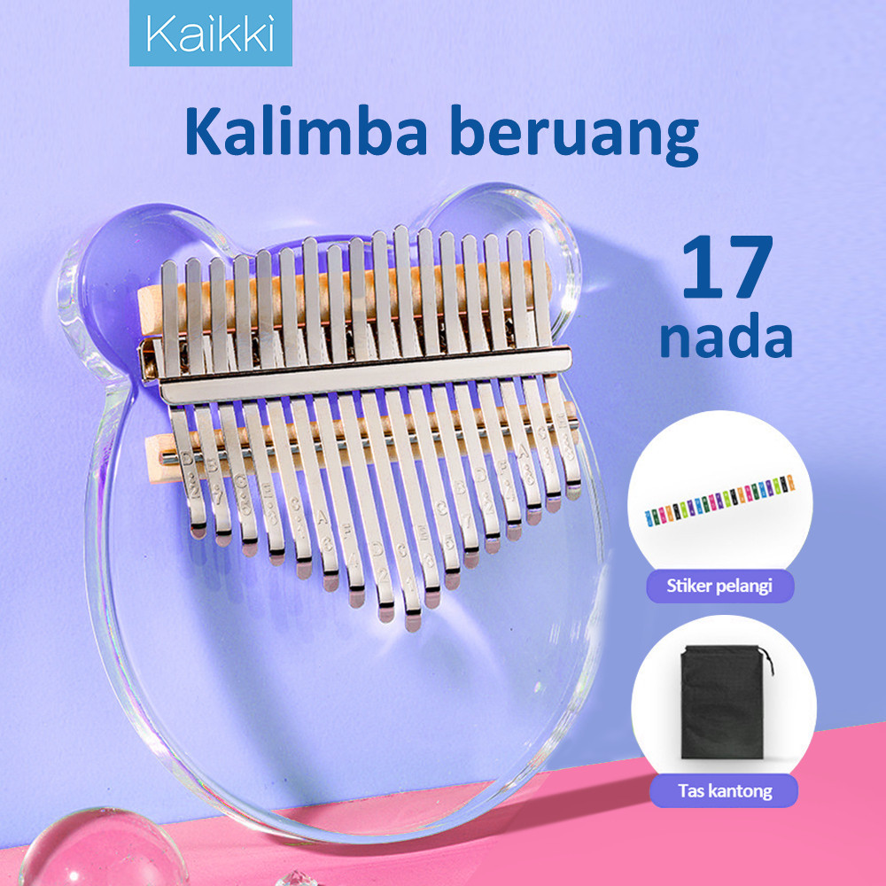 MN21L KAIKKI Bear Kalimba 17 keys -  21 keys - Acrylic - Alat Musik Kalimba