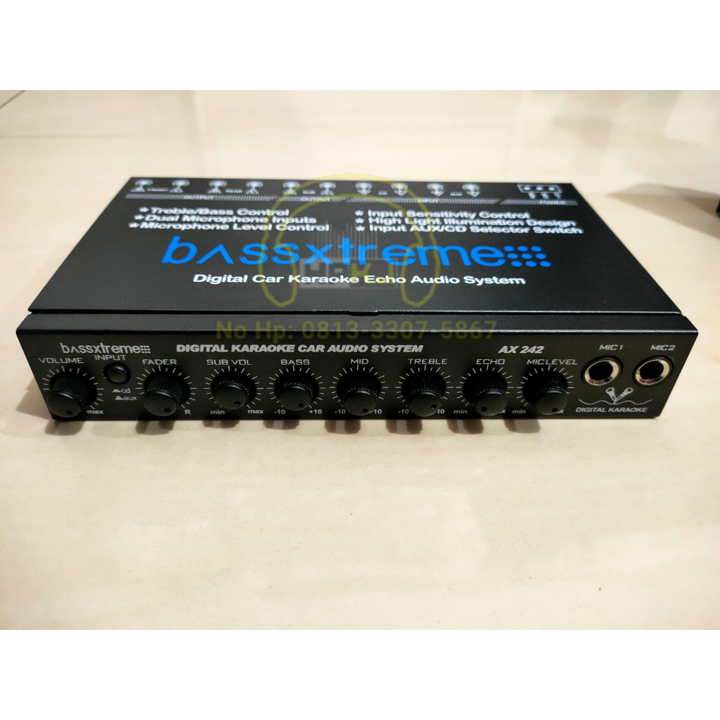 SMART Parametrik Mobil BASSXTREME AX-242 Priamp Equalizer Preamp Mobil BASSXTREME AX 242
