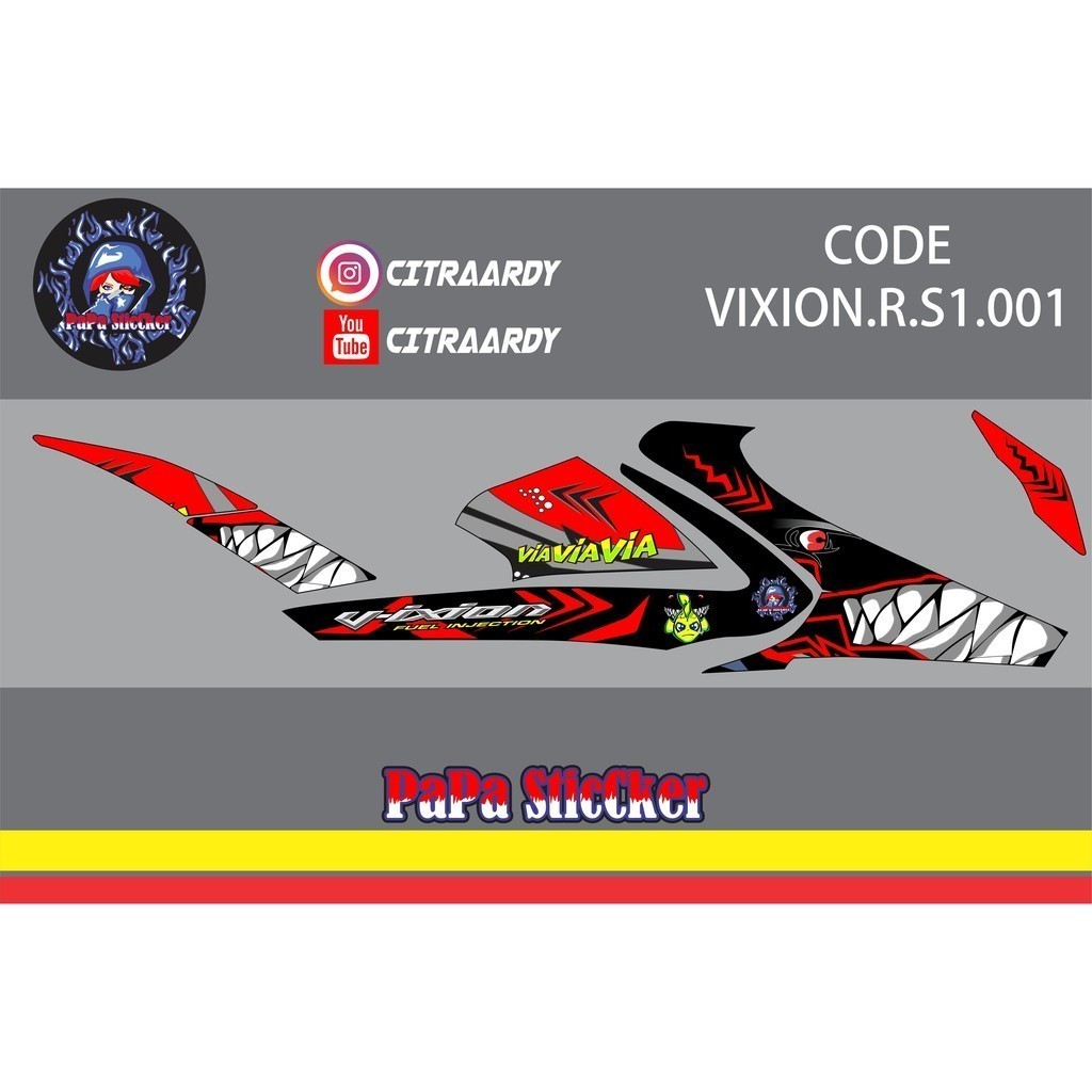 STRIPING VIXION R ALL NEW STIKER VIXION R SHARK STICKER LIST VARIASI SHARK