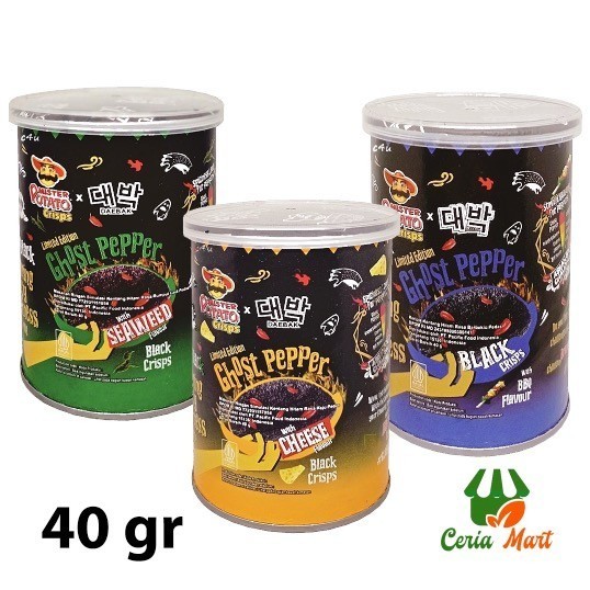 

Mister Potato Ghost Pepper Keripik Kentang Pedas 40 gr BBQ Cheese Seaweed