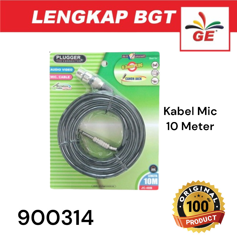 Kabel Mic 10 Meter Jack 3.5mm To Canon Plug 6.3mm Panjang 10 meter - 900314