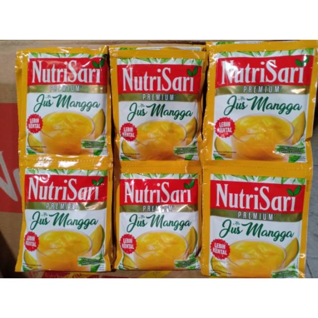 

Nutrisari premium jus mangga 1 renteng 10 x 15 gram