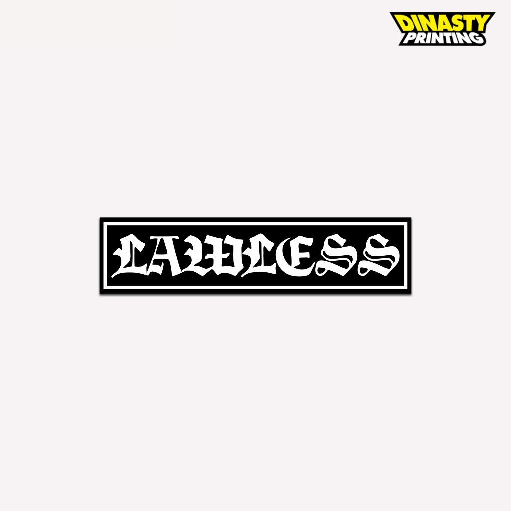 

STICKER PRINT CUT BRAND LAWLESS | STIKER GLOSSY TAHAN AIR