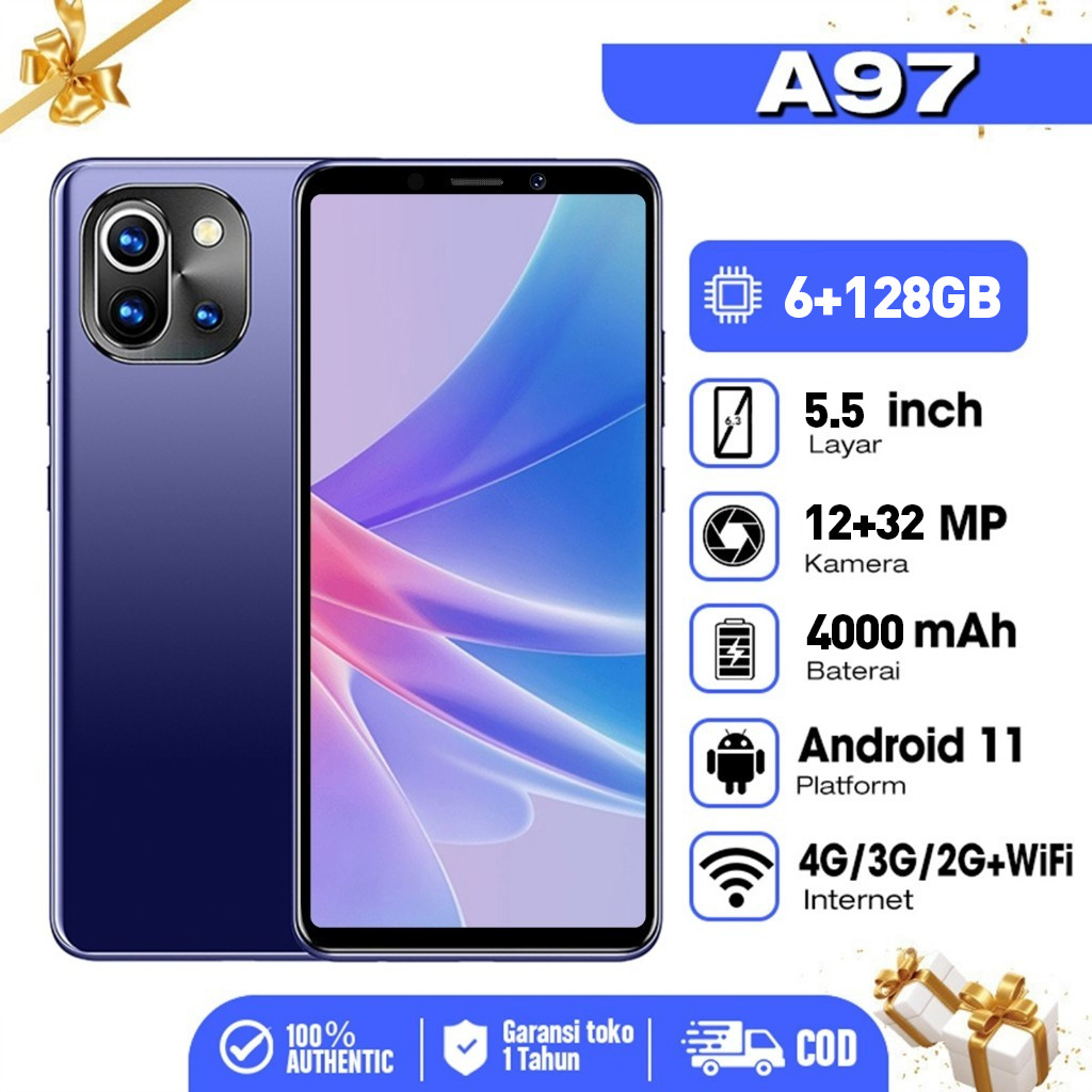 Hp murah A97 12+32MP FHD AI Kamera Handphone 2024 hpmurah ram besar cuci gudang Smartphone 4G androi