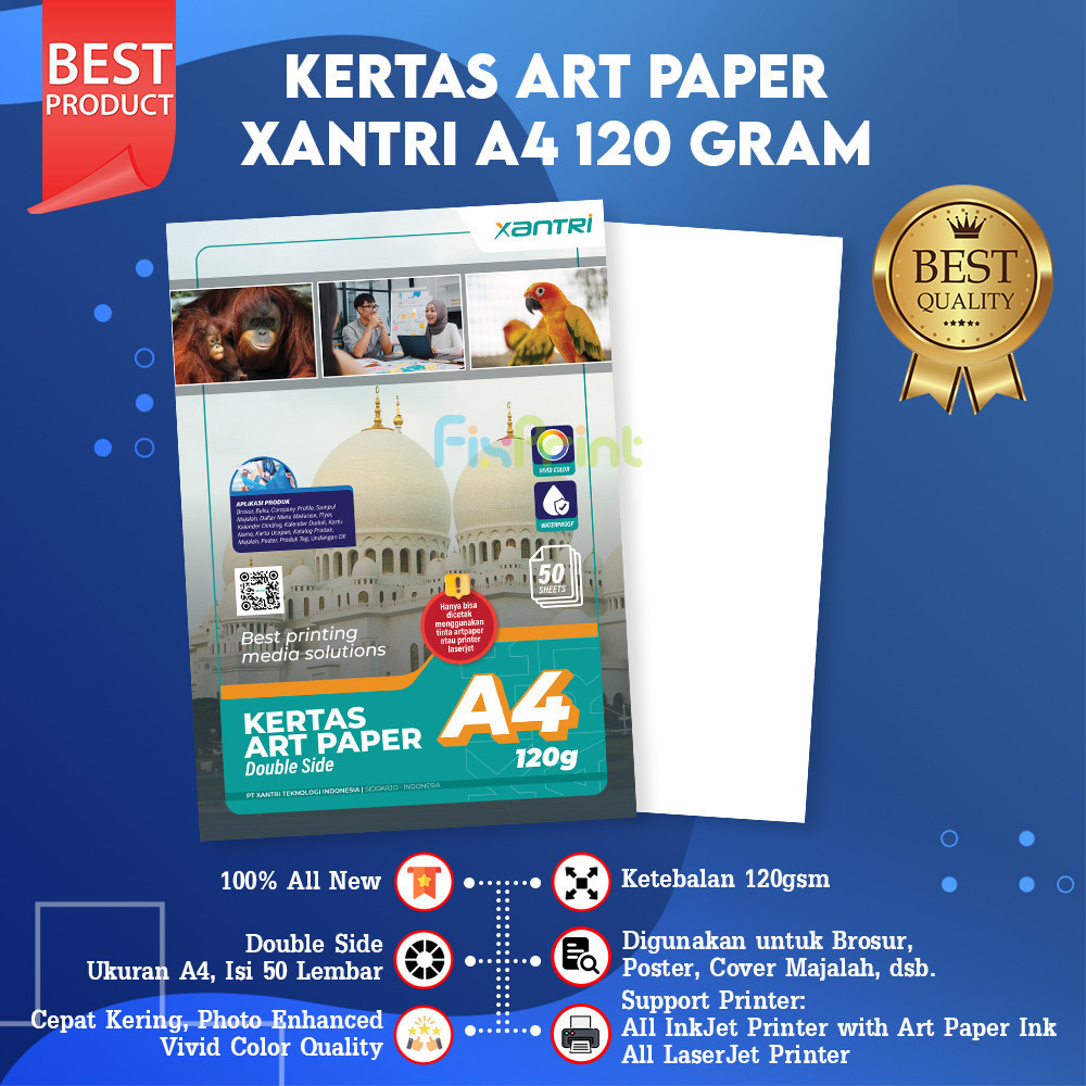 

Photo Paper 120gsm 50 Sheets Kertas Art Paper A4 120 gram 50 lembar Kertas Art Karton Cartoon Carton