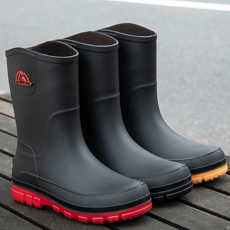 PROMO VERSI KOREA TABUNG TENGAH ELASTISITAS TINGGI TAHAN AIR SEPATU BOOTS PRIA IMPORT PREMIUM BOTS