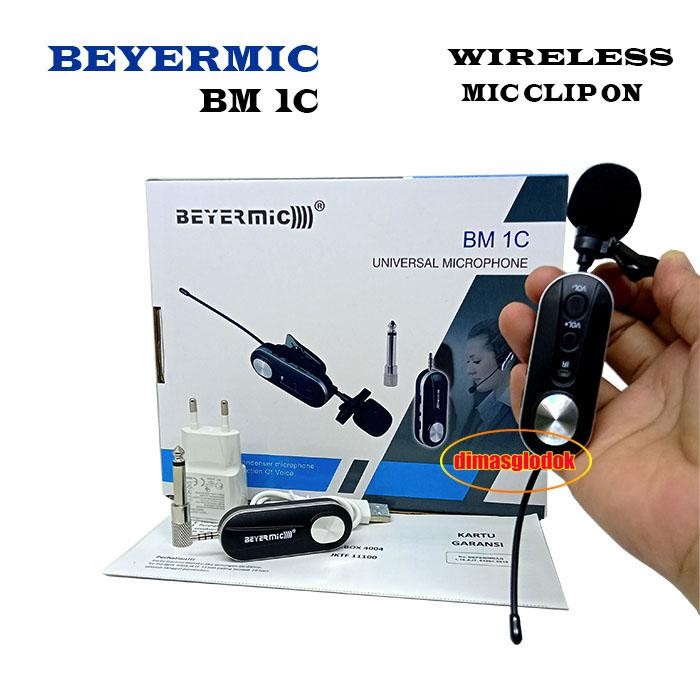 Mic Wireless BEYERMIC BM1C Mik Imam Sholat Microphone Clip On Mik Jepit Mik Klip Beyermic bm1c