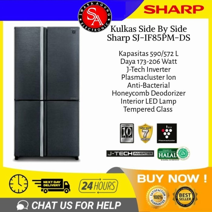 Kulkas 4PIntu Sharp Type:SJ-IF85PBSL (Khusus Daerah Medan Free Ongkir)