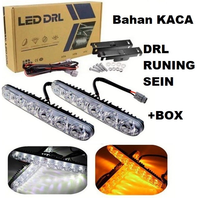 Lampu LED DRL FORTUNER RUNNING Sein 2 fungsi senja sign 6 titik mata - DRL FORT + SEIN