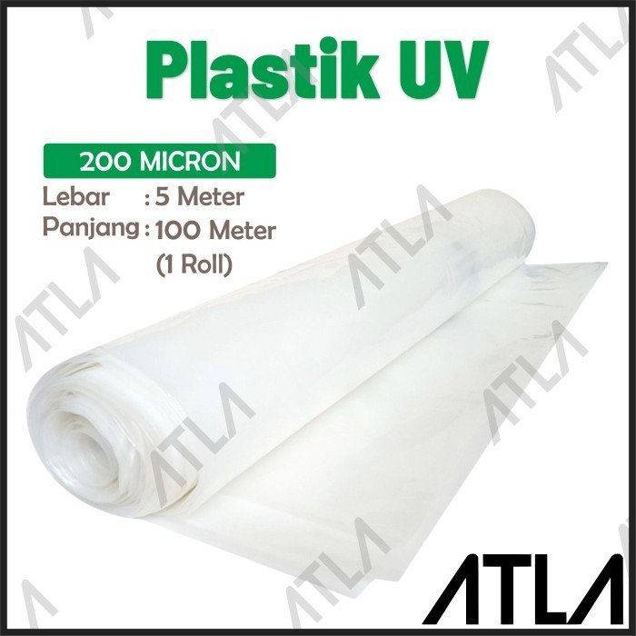 Plastik UV 5 Meter 200 Micron Transparan Bening 1 Roll Greenhouse Green House Film Tutup Atap Kolam 