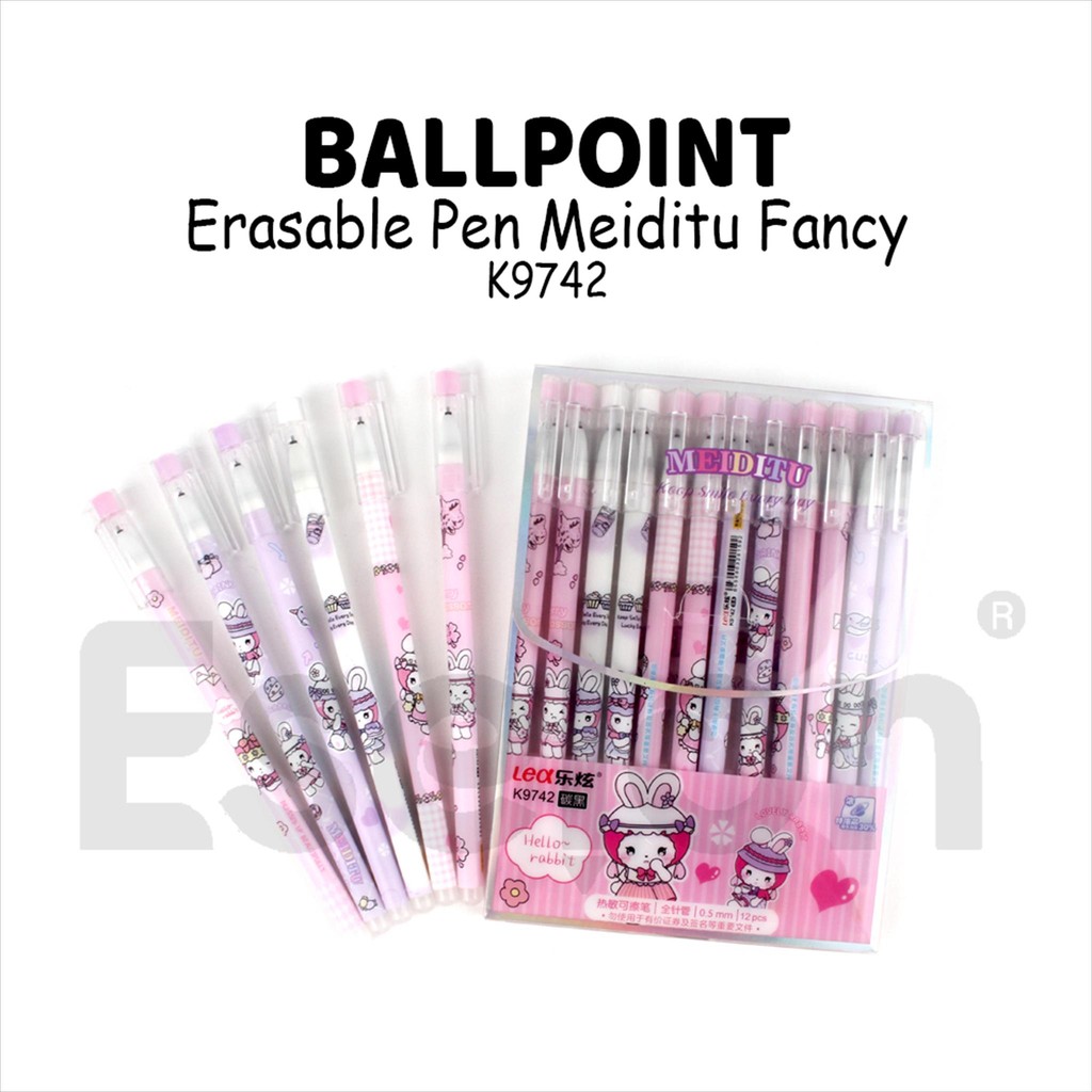 [MaxMart] 12pcs Pulpen Hapus Karakter /  1pak Pulpen Hapus Fancy